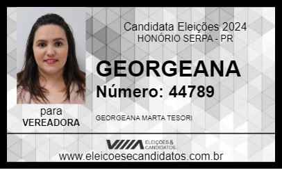 Candidato GEORGEANA 2024 - HONÓRIO SERPA - Eleições