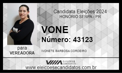 Candidato VONE 2024 - HONÓRIO SERPA - Eleições