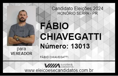 Candidato FÁBIO CHIAVEGATTI 2024 - HONÓRIO SERPA - Eleições