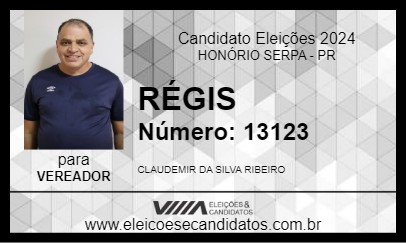 Candidato RÉGIS 2024 - HONÓRIO SERPA - Eleições