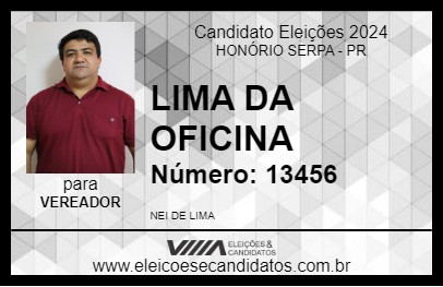 Candidato LIMA DA OFICINA 2024 - HONÓRIO SERPA - Eleições