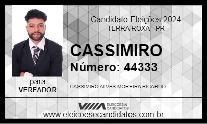 Candidato CASSEMIRO 2024 - TERRA ROXA - Eleições