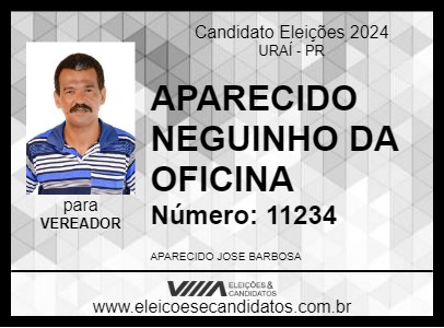 Candidato APARECIDO NEGUINHO DA OFICINA 2024 - URAÍ - Eleições