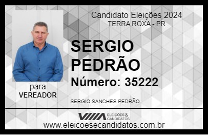 Candidato SERGIO PEDRÃO 2024 - TERRA ROXA - Eleições