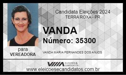 Candidato VANDA 2024 - TERRA ROXA - Eleições