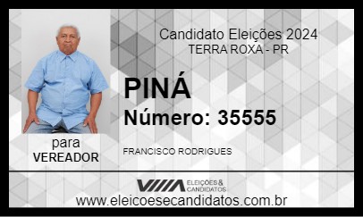 Candidato PINÁ 2024 - TERRA ROXA - Eleições