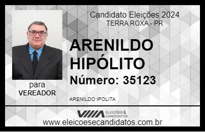 Candidato ARENILDO HIPÓLITO 2024 - TERRA ROXA - Eleições