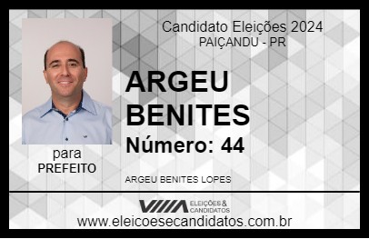 Candidato ARGEU BENITES 2024 - PAIÇANDU - Eleições