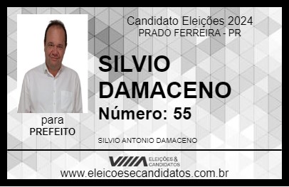 Candidato SILVIO DAMACENO 2024 - PRADO FERREIRA - Eleições