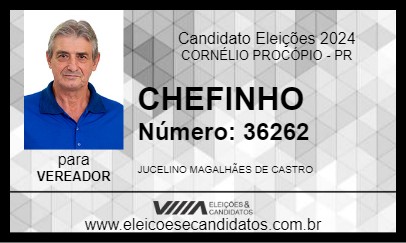 Candidato CHEFINHO 2024 - CORNÉLIO PROCÓPIO - Eleições