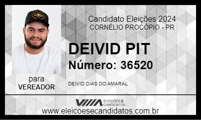 Candidato DEIVID PIT 2024 - CORNÉLIO PROCÓPIO - Eleições