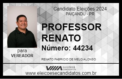 Candidato PROFESSOR RENATO 2024 - PAIÇANDU - Eleições