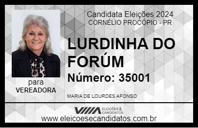 Candidato LURDINHA DO FORÚM 2024 - CORNÉLIO PROCÓPIO - Eleições