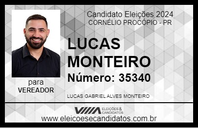 Candidato LUCAS MONTEIRO 2024 - CORNÉLIO PROCÓPIO - Eleições