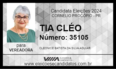 Candidato TIA CLÉO 2024 - CORNÉLIO PROCÓPIO - Eleições