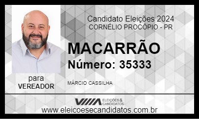 Candidato MACARRÃO 2024 - CORNÉLIO PROCÓPIO - Eleições