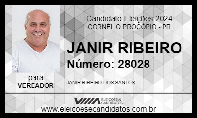 Candidato JANIR RIBEIRO 2024 - CORNÉLIO PROCÓPIO - Eleições