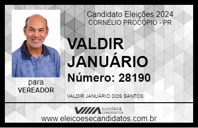 Candidato VALDIR JANUÁRIO 2024 - CORNÉLIO PROCÓPIO - Eleições