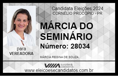 Candidato MÁRCIA DO SEMINÁRIO 2024 - CORNÉLIO PROCÓPIO - Eleições