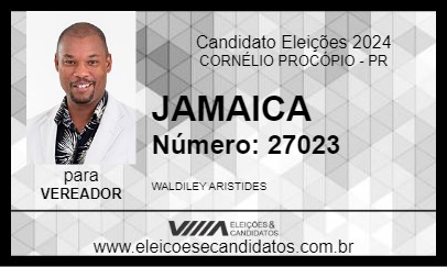 Candidato JAMAICA 2024 - CORNÉLIO PROCÓPIO - Eleições