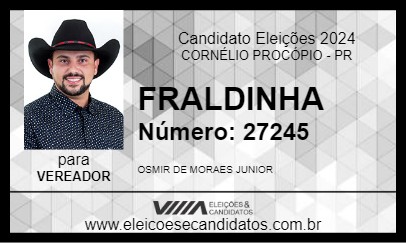 Candidato FRALDINHA 2024 - CORNÉLIO PROCÓPIO - Eleições