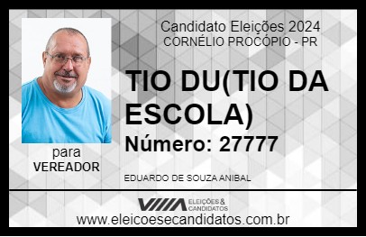 Candidato TIO DU(TIO DA ESCOLA) 2024 - CORNÉLIO PROCÓPIO - Eleições