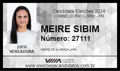 Candidato MEIRE SIBIM 2024 - CORNÉLIO PROCÓPIO - Eleições