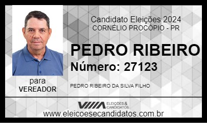 Candidato PEDRO RIBEIRO 2024 - CORNÉLIO PROCÓPIO - Eleições