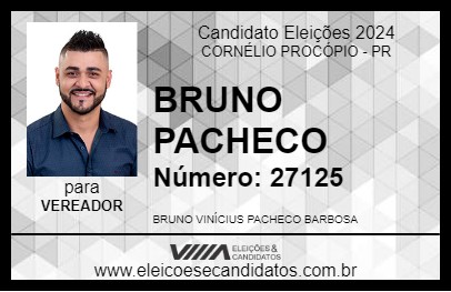 Candidato BRUNO PACHECO 2024 - CORNÉLIO PROCÓPIO - Eleições