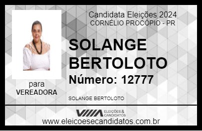 Candidato SOLANGE BERTOLOTO 2024 - CORNÉLIO PROCÓPIO - Eleições