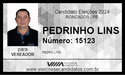 Candidato PEDRINHO LINS 2024 - RONCADOR - Eleições