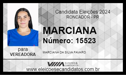 Candidato MARCIANA 2024 - RONCADOR - Eleições