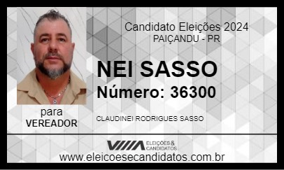 Candidato NEI SASSO 2024 - PAIÇANDU - Eleições