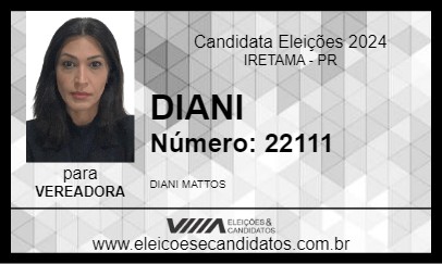 Candidato DIANI 2024 - IRETAMA - Eleições