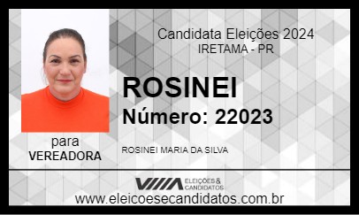 Candidato ROSINEI 2024 - IRETAMA - Eleições