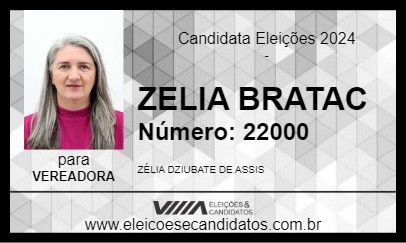 Candidato ZELIA BRATAC 2024 - IRETAMA - Eleições