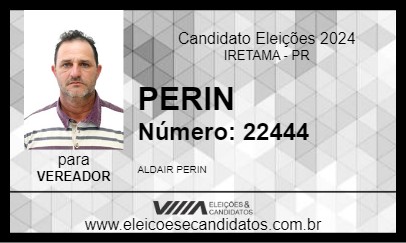 Candidato PERIN 2024 - IRETAMA - Eleições