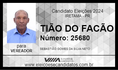 Candidato TIÃO DO FACÃO 2024 - IRETAMA - Eleições