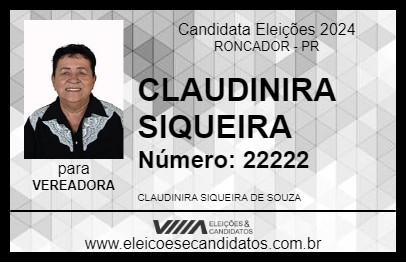 Candidato CLAUDINIRA SIQUEIRA 2024 - RONCADOR - Eleições