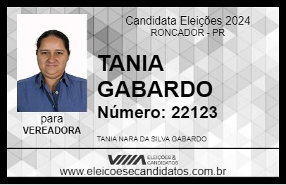 Candidato TANIA GABARDO 2024 - RONCADOR - Eleições