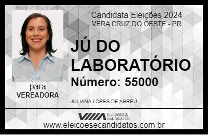 Candidato JÚ DO LABORATÓRIO 2024 - VERA CRUZ DO OESTE - Eleições