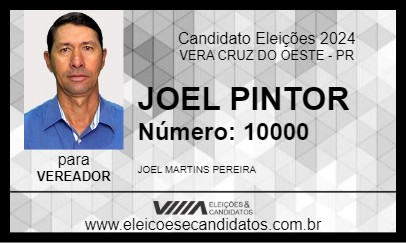 Candidato JOEL PINTOR 2024 - VERA CRUZ DO OESTE - Eleições