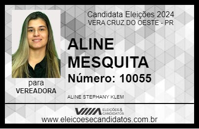 Candidato ALINE MESQUITA 2024 - VERA CRUZ DO OESTE - Eleições