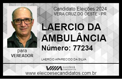 Candidato LAERCIO DA AMBULÂNCIA 2024 - VERA CRUZ DO OESTE - Eleições