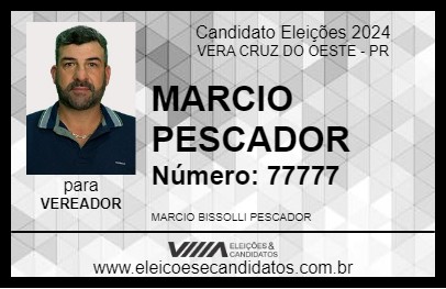 Candidato MARCIO PESCADOR 2024 - VERA CRUZ DO OESTE - Eleições