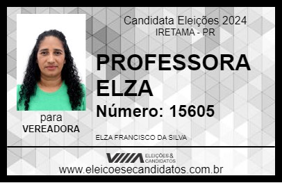 Candidato PROFESSORA ELZA 2024 - IRETAMA - Eleições