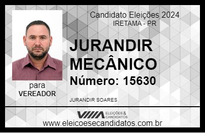 Candidato JURANDIR MECÂNICO 2024 - IRETAMA - Eleições