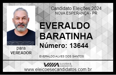 Candidato EVERALDO BARATINHA 2024 - NOVA ESPERANÇA - Eleições