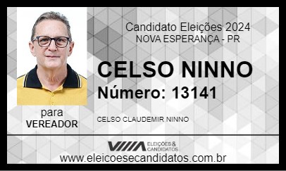 Candidato CELSO NINNO 2024 - NOVA ESPERANÇA - Eleições