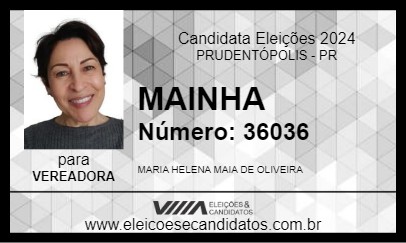 Candidato MAINHA  2024 - PRUDENTÓPOLIS - Eleições